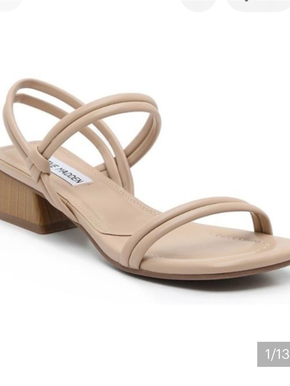 Steve Madden Hattie Beige Strappy Block Heel Sandals